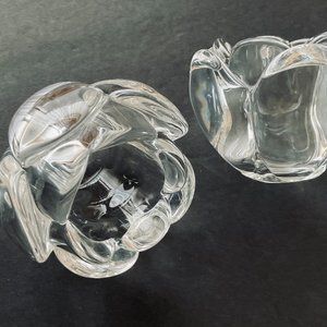 ROYAL COPENHAGEN Vintage "Lotus Flower" Crystal Votives EUC
